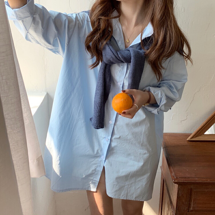 New year in early spring! [timely rain] Korean style ins macarone BF loose and lazy shirt (without shawl) 29512# WPL