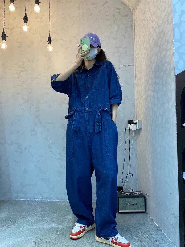 [hongniuniu] Korean loose denim Jumpsuit 95836# XYY