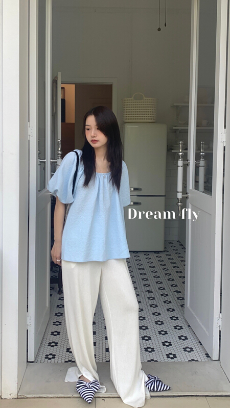 goods in stock! New in early summer! [dream fly] Korean version two on one shoulder shirt 61191# XJ