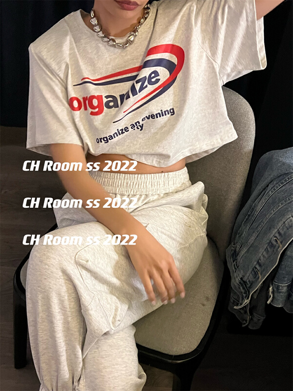New in early summer! [ch watermelon home] round neck lettered printed short sleeve T-shirt (short sleeve only) 8696# ozq