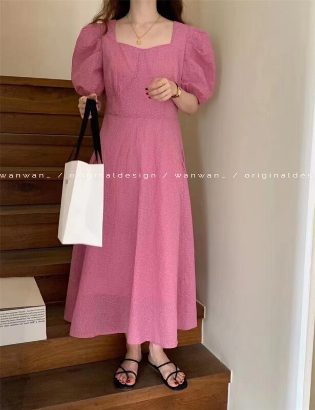 goods in stock! [wanwan] square neck floral lace up dress 1816# HBx