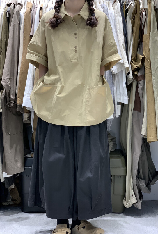 goods in stock! [jibujianchuan] single breasted comfortable Korean shirt 822152# L