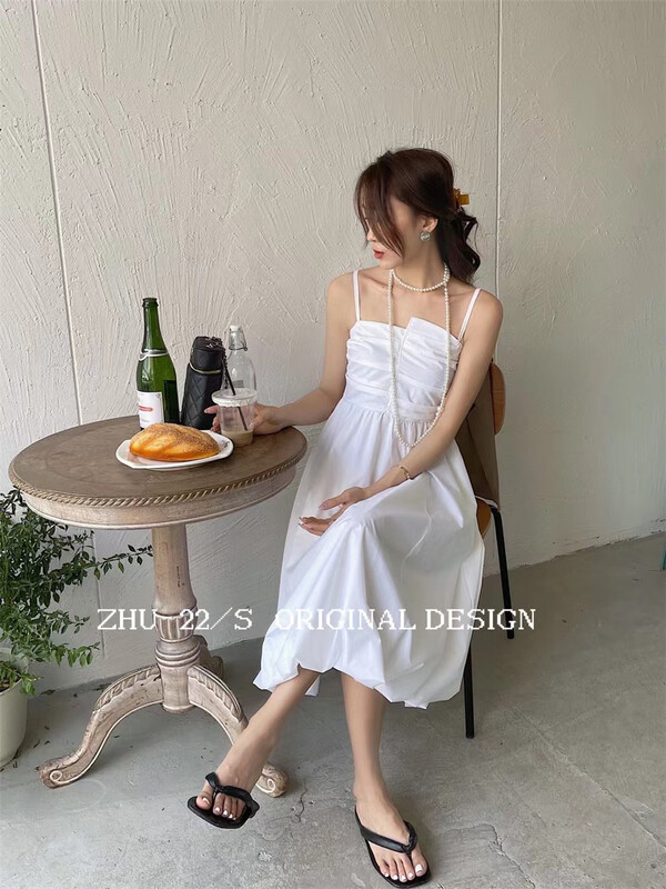 [Zhu] French style suspender waist dress 22305# LSW