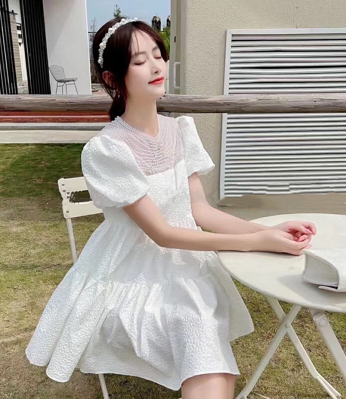 In early summer! [JH] Xiaoxiang pearl Lantern Sleeve Dress (dress only) 41353\pcz