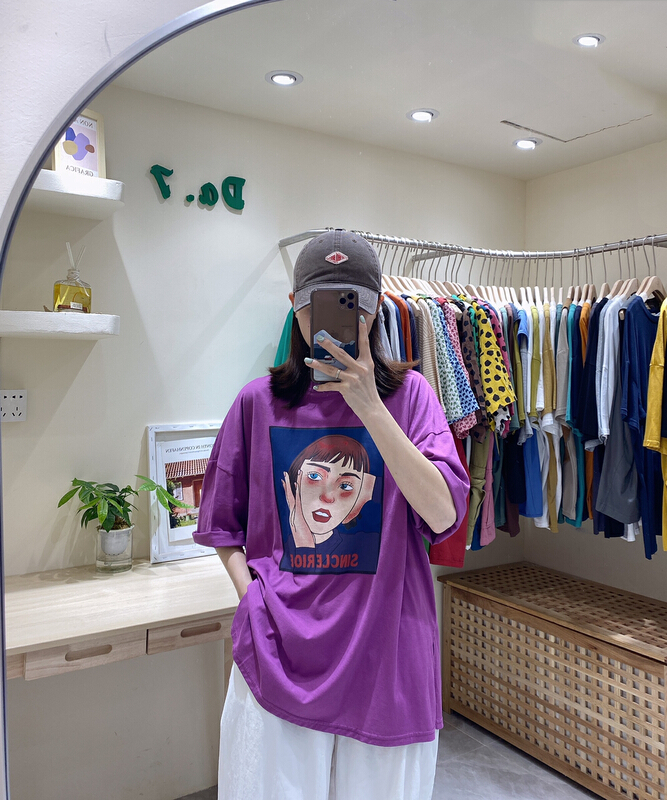 New in early summer! [da. 7] round neck Korean printed short sleeve T-shirt 2578# LSL