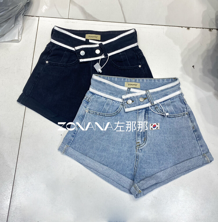 [zonana left] contrast fashion niche denim shorts 590# zxx