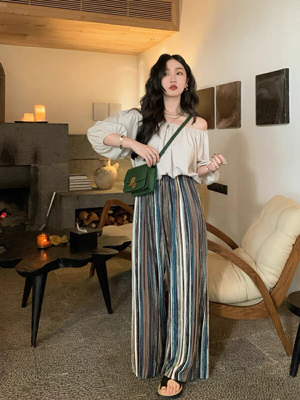 [savage] straight wide leg casual pants e8201# WPL