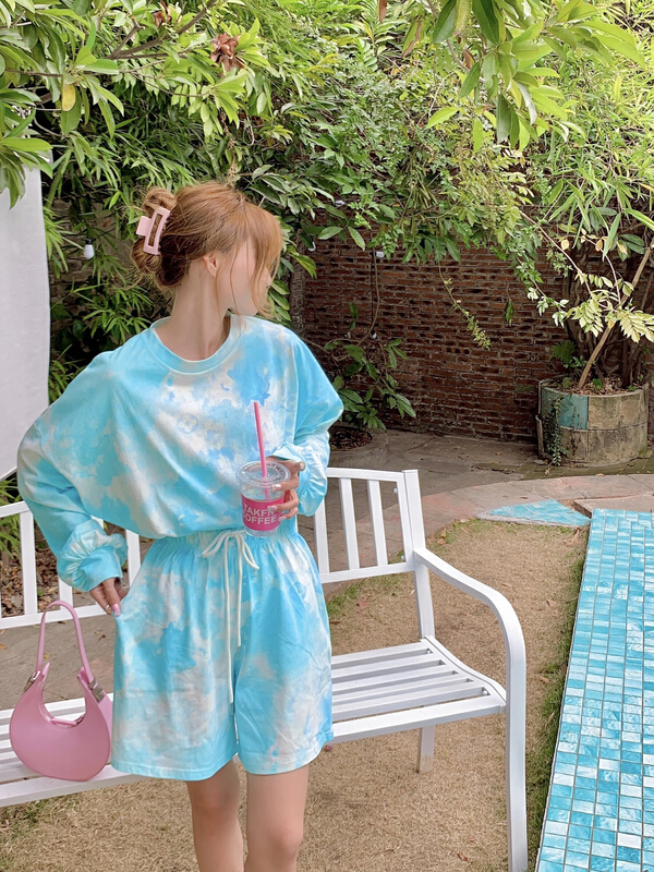 New in early summer! [love] camouflage personalized long sleeves + fashionable casual Shorts Set 825# WTT
