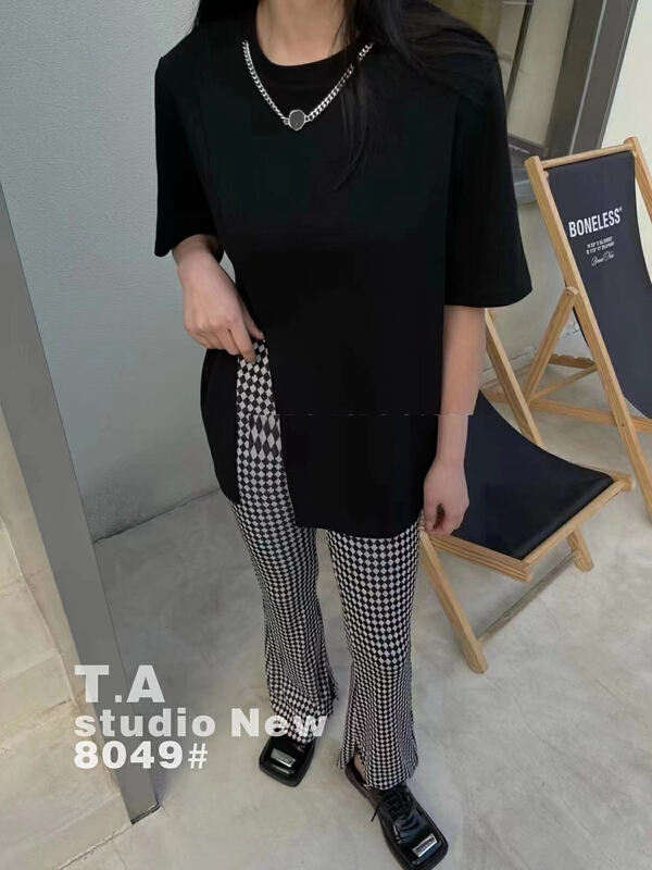 New year in early spring! [ta+] split fashion Korean Short Sleeve T-shirt 8049# XYY