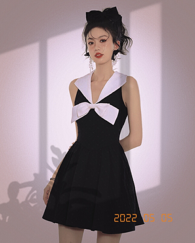 Live broadcast! [JH] lady bow temperament dress (only skirts) 41769# PCZ