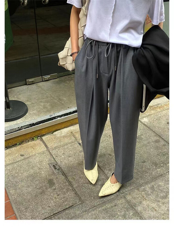 【50】 Net comfortable Korean loose casual pants 1008# L