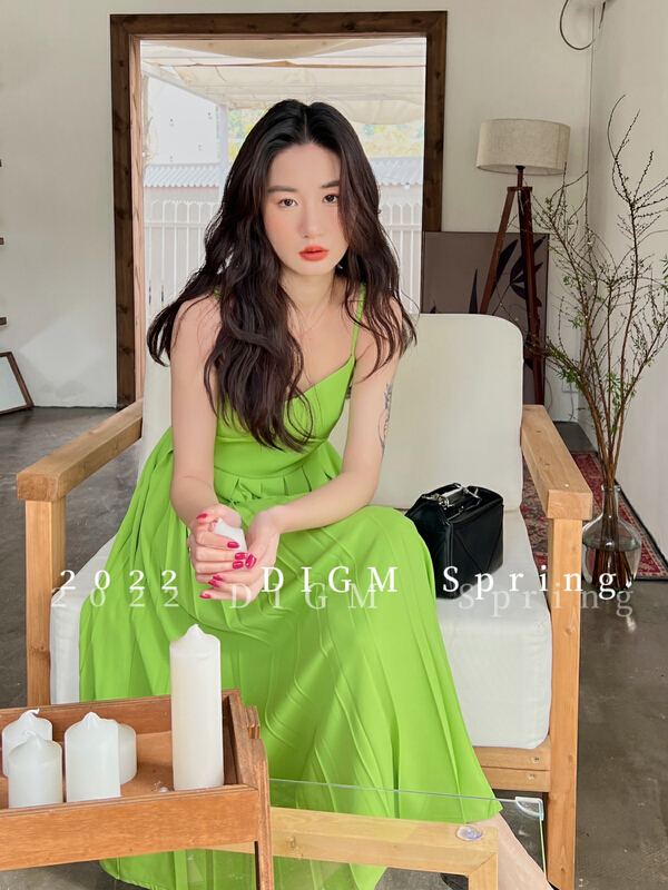 [digm] Korean style pleated suspender dress 7521-1# zxx