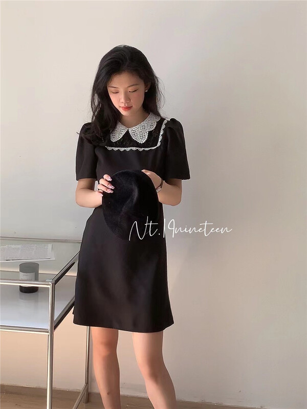 [19. Nineteen] fashion temperament color matching lace dress 557# ll