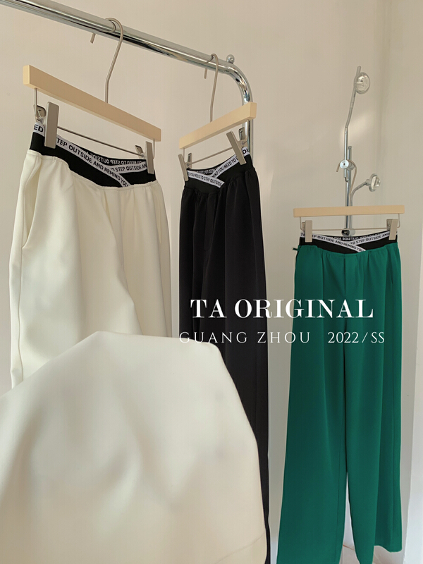 New year in early spring! [TA] design sense letter waist casual pants 10518# L
