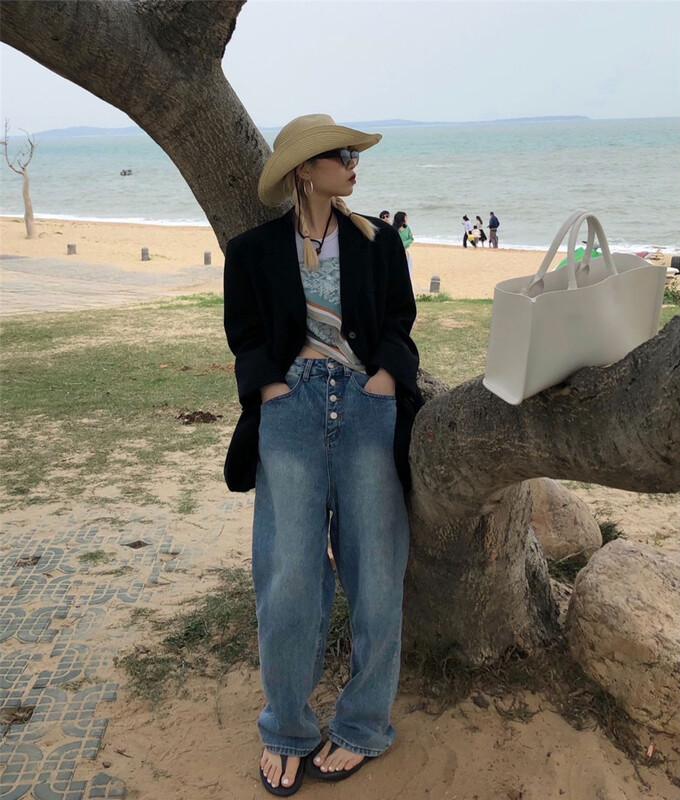 New year in early spring! [wut / N Cola] fashion loose and retro Western jeans ys1-8017# LSL