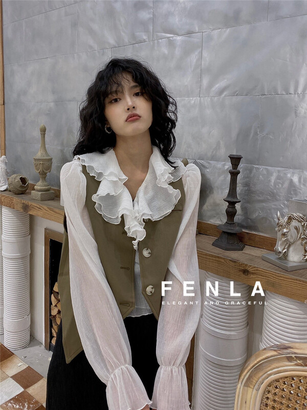 [fenla] Vintage short vest 69361# jhy
