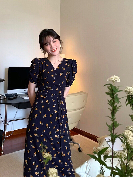 [jun.t] fashion floral medium length dress (excluding bag) 6002# PCZ