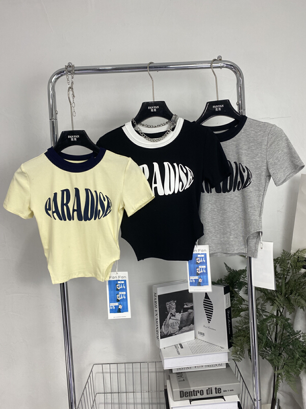 [Fanfan fan] Korean casual letter printed short sleeve T-shirt (T-shirt only) 5832# zxx