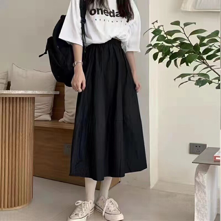 New year in early spring! [Ming] elastic waist versatile simple skirt 8912# LSW