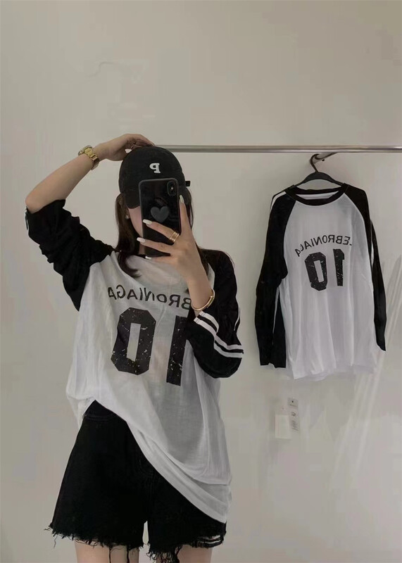 [C.Y] casual color matching 10 long sleeved sunscreen shirt 3365# XJ
