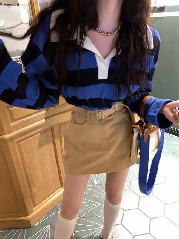 [GDN] Korean A-line versatile skirt (with belt) 3953# ozq
