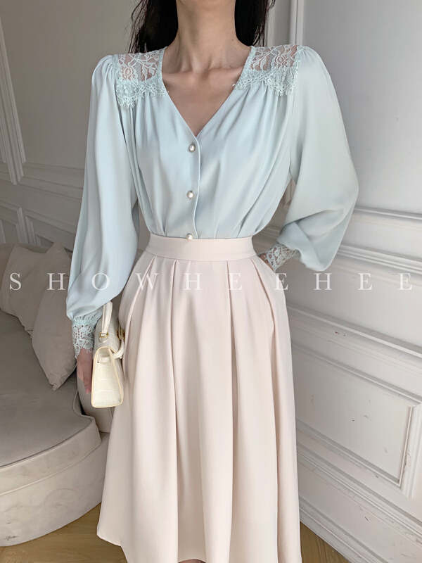 New year in early spring! [Xiu Xixi] light cooked lace hook damask shirt 9009# zxx