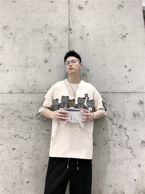 New in early summer! [Binli] round neck loose cartoon short sleeve T-shirt (excluding necklace) j363# ZZL