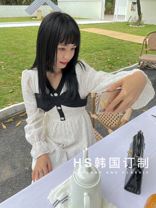 New year in early spring! [HS customized in Korea] Korean Ladies bow dress 26090# hjy