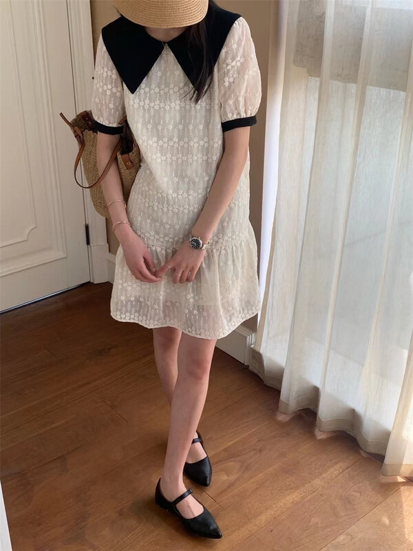 [Naikan Nik] doll neck loose and thin dress 9595# lwy