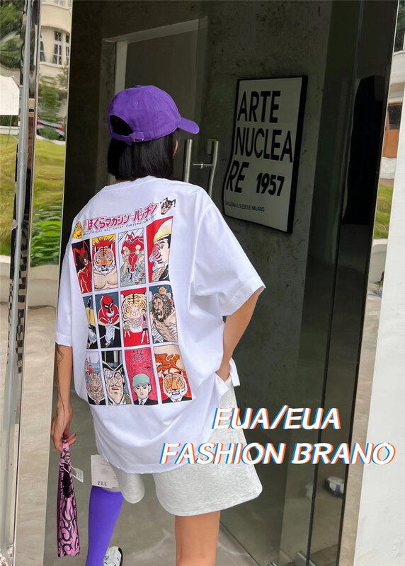 [European and American trend] Korean Pullover comfortable short sleeved T-shirt (T-shirt only) 12263# L