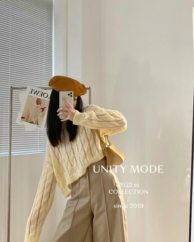 New year in early spring! [unit] loose Mohair crew neck Pullover Sweater (including 10% wool) 8389-1# cqw