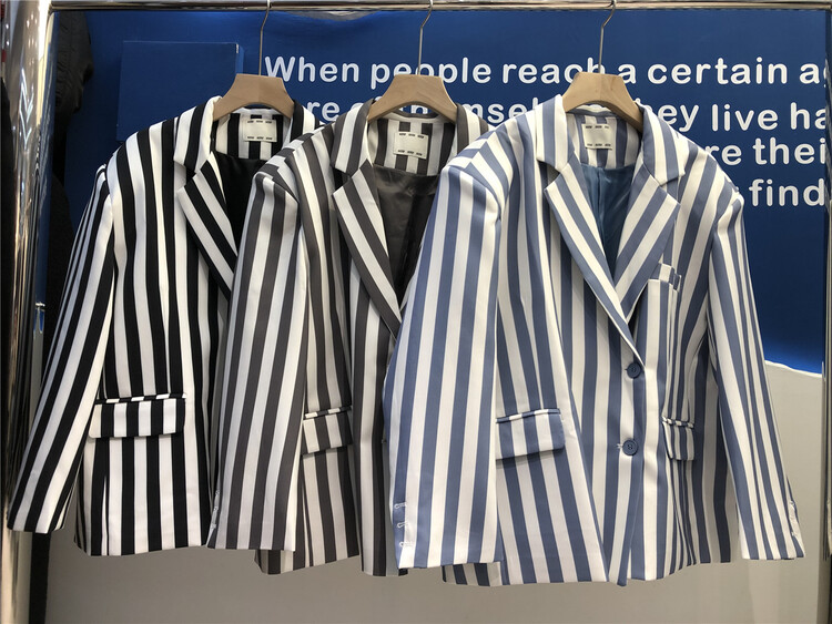 [h-1987] Korean fashion stripe suit 22013# ZZL