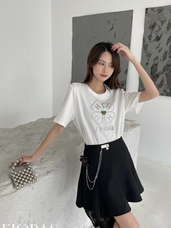 goods in stock! [ejobas] heavy industry rivet design round neck short sleeve T-shirt a8926# zxx
