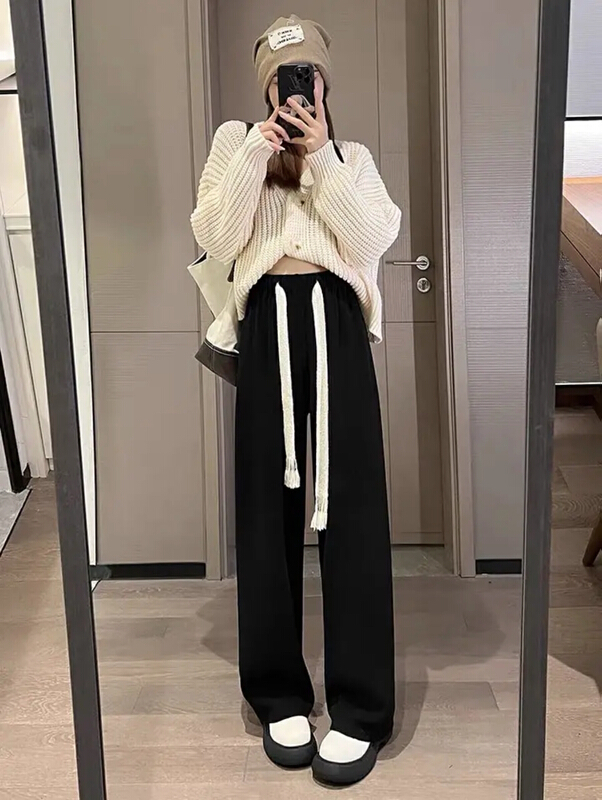 New year in early spring! [miss Xi Xi] Elastic Waist Wide Leg versatile casual pants 159# L