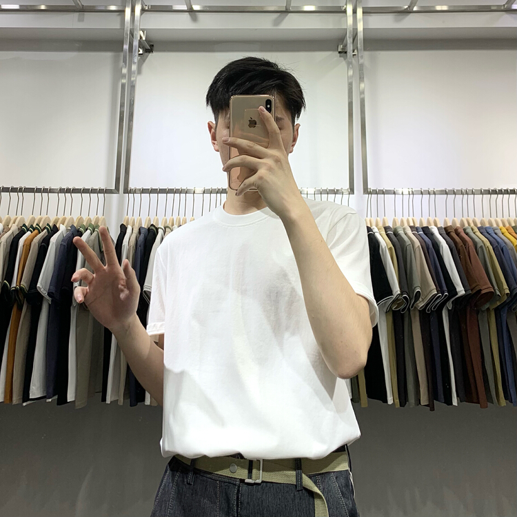 New year in early spring! [wild club] simple and versatile solid color short sleeve T-shirt b8298# ZZL