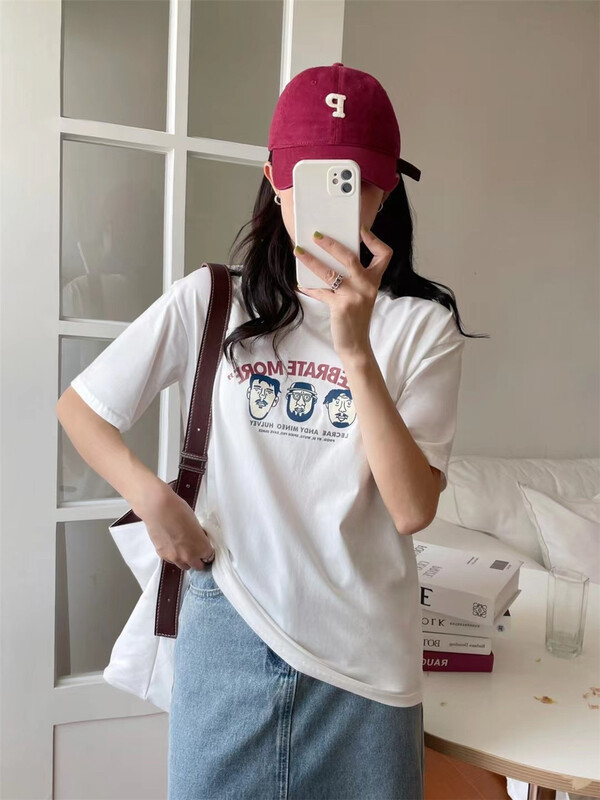 New in early summer! [TMS] casual character print short sleeve T-shirt 1737# L