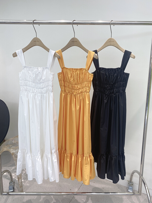 New in early summer! [YANG LOTUS] high waist sling pleated dress S12201181# OZQ