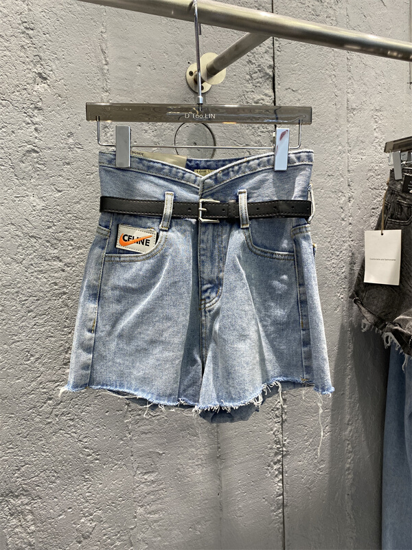 New year in early spring! [dtoo. Lin] Korean washed letter denim shorts (with belt) n2078-1# ozq