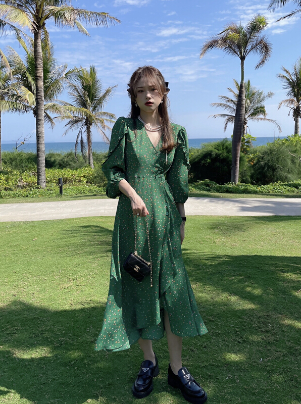 goods in stock! New year in early spring! [J2. J1wg] vintage floral dress 22057# cqw