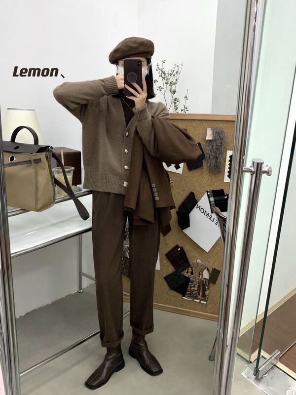 goods in stock! [lemon green tea] fashionable clean color straight trousers 0533# hjy