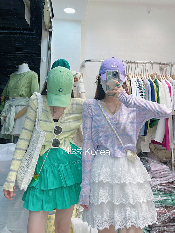 goods in stock! New in early summer! [Miss Korea] Korean fashion versatile girl sense knitted cardigan 6199# HBx