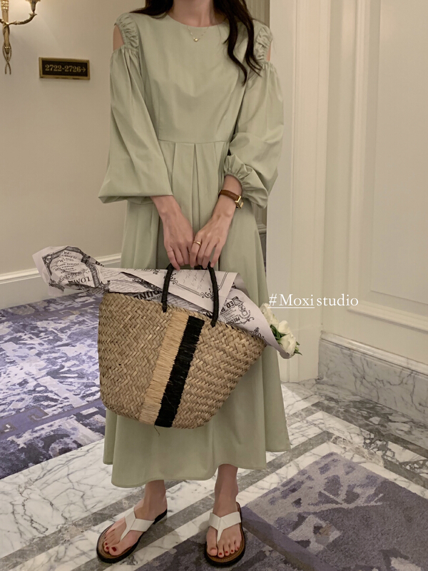[Moxi] simple and slim dress 6793# XJ