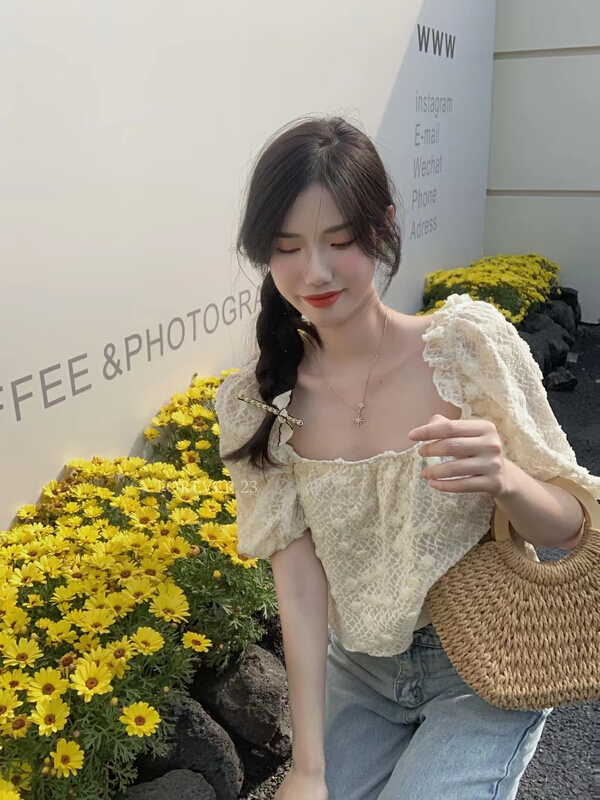 New in early summer! [forever23] human gentle three-dimensional Rose Lace Blouse 705# hjy