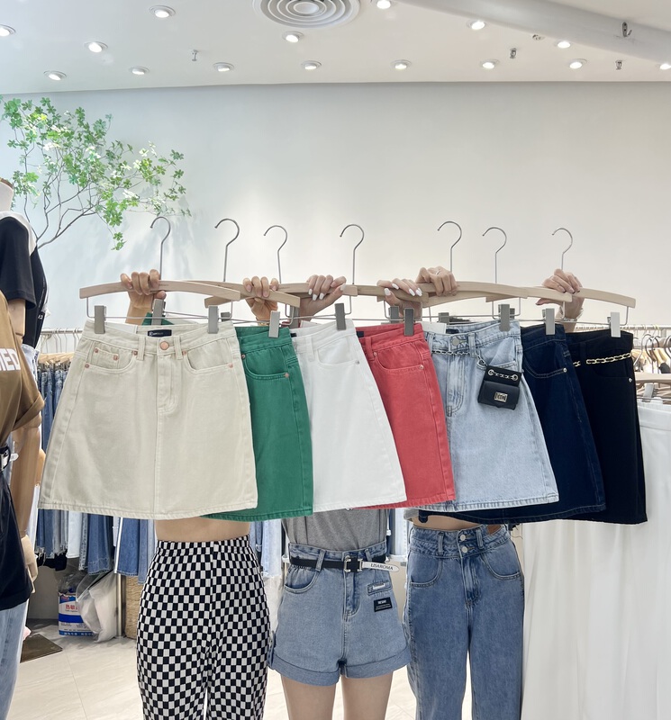 [iris iriisy] new thin A-line denim skirt 6547# LSL in summer