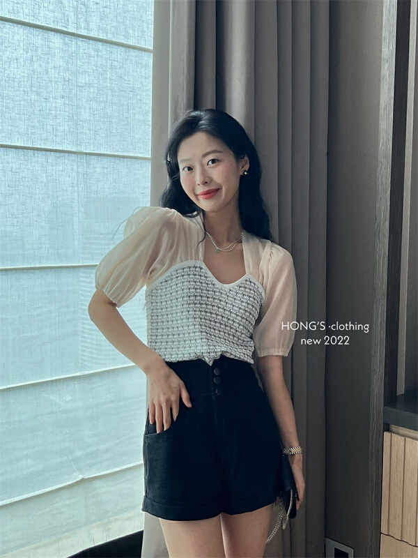 [Hong's] Korean color matching comfortable shirt 3063# ll