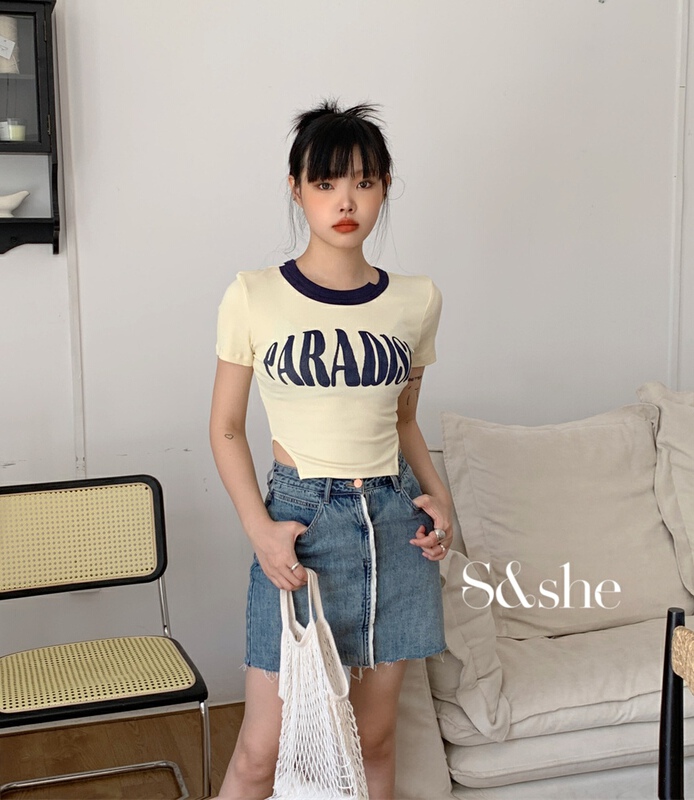 [S & she] pure sexy short sleeved T-shirt 1203a# XJ