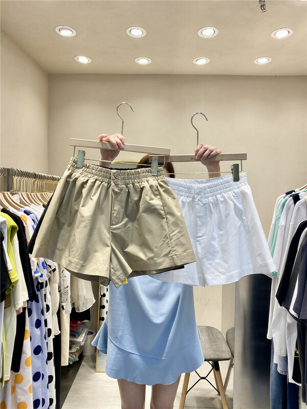 【K】 Elastic Waist Wide Leg versatile casual shorts ys1-5200# JJ