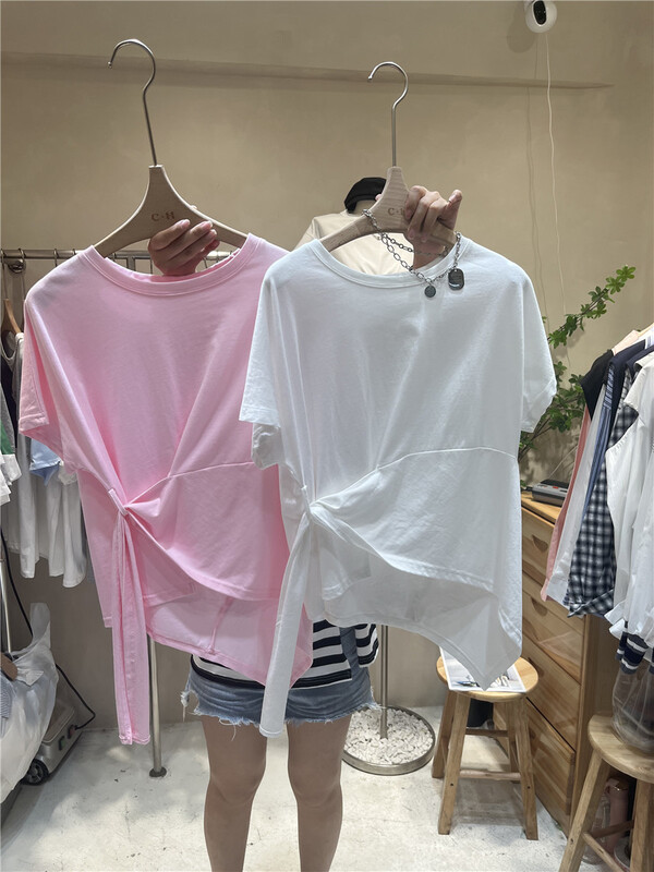 New in early summer! [C.H] creative design irregular short sleeve T-shirt 529# LSW