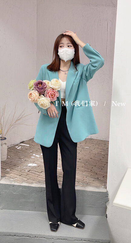 [I'm] temperament solid color micro flare casual pants 962# cqw