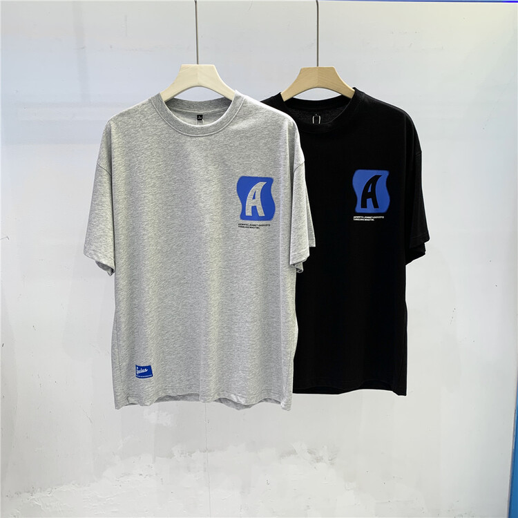 [Parkson] crew neck loose print short sleeve T-shirt 5628# ZZL